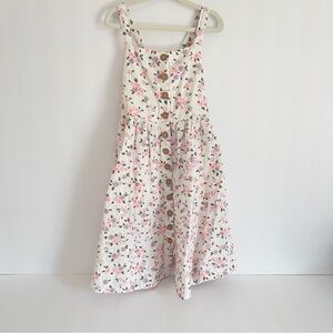 Grils White and Neon Pink Floral Button Up Sundress size XS (4/5) with Pockets